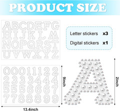107 Pcs Pearl Rhinestone Self Adhesive Stickers 3 Sheets A-Z Glitter Letter Stic