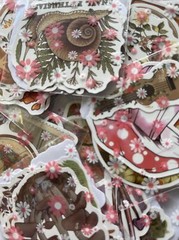 WOODLAND ASSORTMENT Stickers(6pc)Fairy•Mushroom •Animals•Flowers•Nature•Trees•