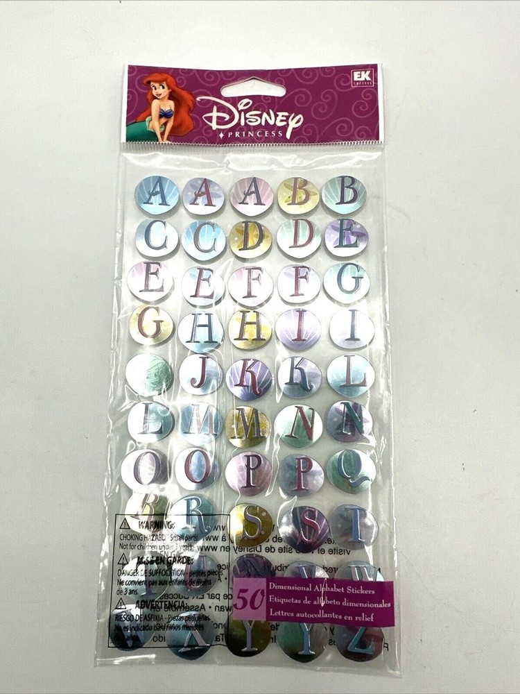 Disney Ariel LITTLE MERMAID ABC Stickers NEW SEALED