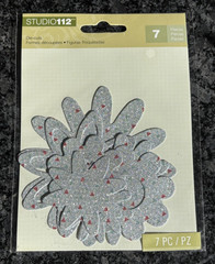 STUDIO 112 SCRAPBOOK DECORATIVE GLITTER FLOWER DIE CUTS JUNK JOURNAL EPHEMERA
