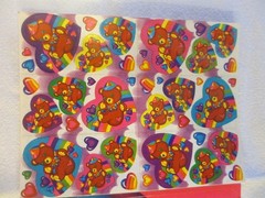 Vintage Lisa Frank Rainbow Bear Stickers & Giant Hollywood Bear Sticker