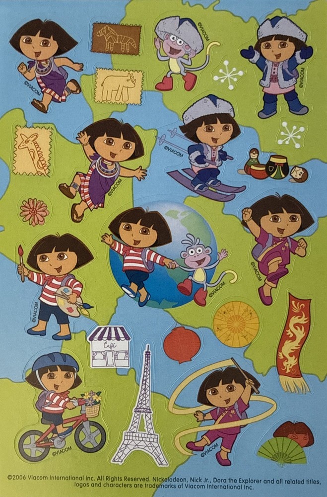 DORA THE EXPLORER AROUND THE WORLD Stickers(23pc)AGC •Cartoon•Adventure•Travel