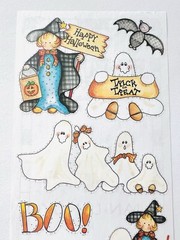 2000 Bo-Bunny Press Halloween BOO Stickers 5.0×12 inches Ghosts Witch Cats Bats