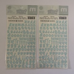 Lot of 2 Making Memories 7/16” Pastel Blue Creative Letters Alphabet Stickers