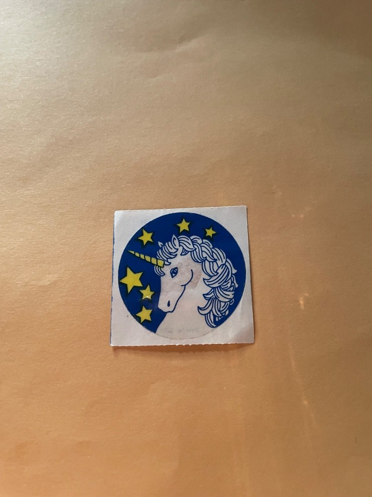Vintage 1980s Transparent Unicorn Sticker