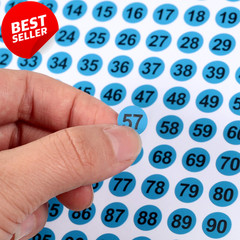Vinyl Number Stickers 1-100 0.4″ Round Multicolor 50 Sheets Label Pack – US