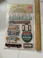 Crafter’s Square Dimensional 7PC Glitter Travel Paper Crafts Beach On The Road