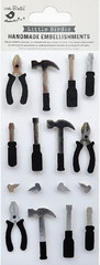 Tools DIY Handyman Hammer Pliers Socket Screwdriver Screw Little Birdie Stickers