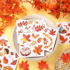 16 Sheets Fall Thanksgiving Rub on Transfers for Crafts and Furniture Maple Leaf