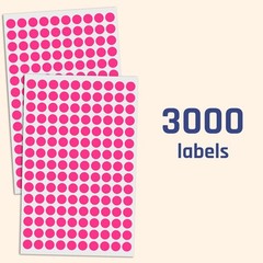 3000 Pack Pink Round Dot Stickers – 0.375″ Self-Adhesive Labels For All Needs