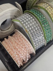 Rhinestone Trim & Adhesive Gem Roll Lot – Mixed Colors – Craft Scrapbook Decor)
