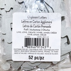 Chipboard Alphabet Letters Dimensional Scrapbook Embellishment Black White Grey