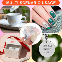 12Sheets Small Letter Stickers, 0.1-0.2» Mini Alphabet Stickers Self-Adhesive E