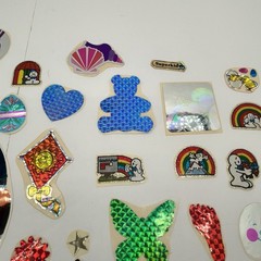 Vintage 1980s Sticker Lot 50+ Stickers Lisa Frank Rainbows Foil Glitter LOOK