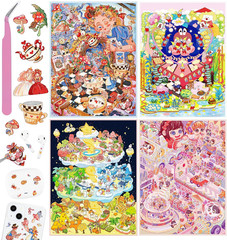 DIY 3D House Stickers, 20 Sets Fun DIY Stickers Scene Make Your Own Mini House C