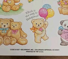 Vintage Current Catalog New Baby Teddy Bear stickers, Teddy Bear stickers