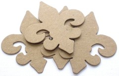 {4} *MINI FLEUR DE LIS* Flourish Accent Chipboard Die Cuts – 2 1/4″ x 2 1/2