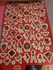 WONDER WOMAN sticker book 150 puffy, glitter, foil, glossy stickers 4 sheets NEW