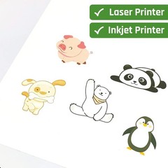 High-Quality 30 Sheet Printable White Sticker Paper for Inkjet/Laser Printing