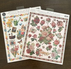 Vintage Gifted Line Stickers-Gardening & Roses 2 sheets 8 x 10
