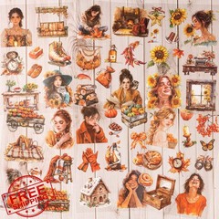 YagCu Fall Stickers for Journaling, 20 Sheets Large Size Season Junk Journal …
