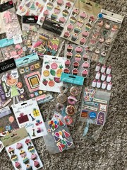 Lot of 34 Girl Themed Embellishments – Paper Craft, Scrapbooking, Journaling
