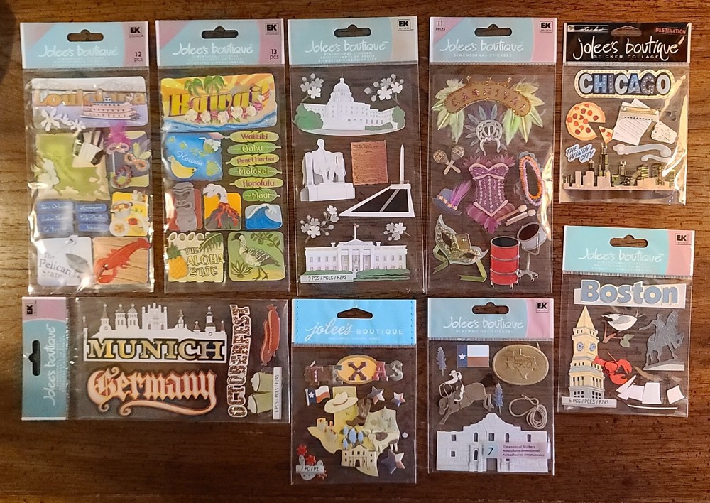 Jolee’s Boutique Destinations II Scrapbook Stickers (UPDATED 05/11/24)