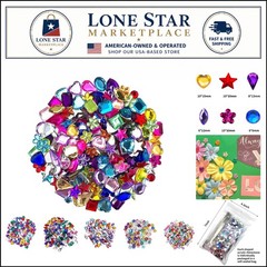 600pcs Acrylic Flatback Rhinestones – Vibrant Craft Gems for All Occasions