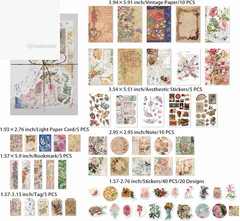 Vintage Scrapbooking Supplies Kit Vintage Stickers for Scrapbooking Journaling A