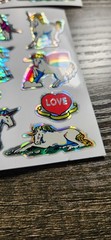 Vintage LOVE UNICORNS Prism Vending Machine Sticker Sheet 80s 90s Rainbow