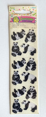 1 Vtg. Pack SANDYLION Sandy Lion Fuzzy Bear Stickers Panda Bears Mom w Baby New