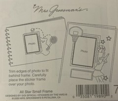 ALL STAR SMALL FRAME #2 Stickers(7pc)Mrs.Grossman’s •School•Label•Picture•Cards•