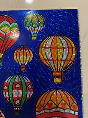 Vtg Stickers 80s Hallmark Razzle Dazzle Stickers Hot Air Balloons One Sheet
