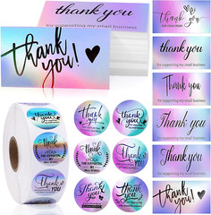 1120 Pcs Thank You Cards and Stickers Set,Include 1000Pcs 1.5Inch Thank You for
