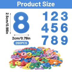 260PCS Numbers Foam Stickers, Letter Stickers for Crafts