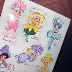 Vintage 1983 David Kirschner Rose-Petal Place Characters Sticker Sheet RARE