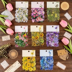 320Pcs Flower Stickers, Cute Vintage Floral Sticker for Kids, Clear Wildflower S