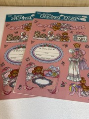 Vintage Frances Meyer Baby Stickers Jumbo Girls 8 1/2 x 11 Scrapbook USA Lot 2