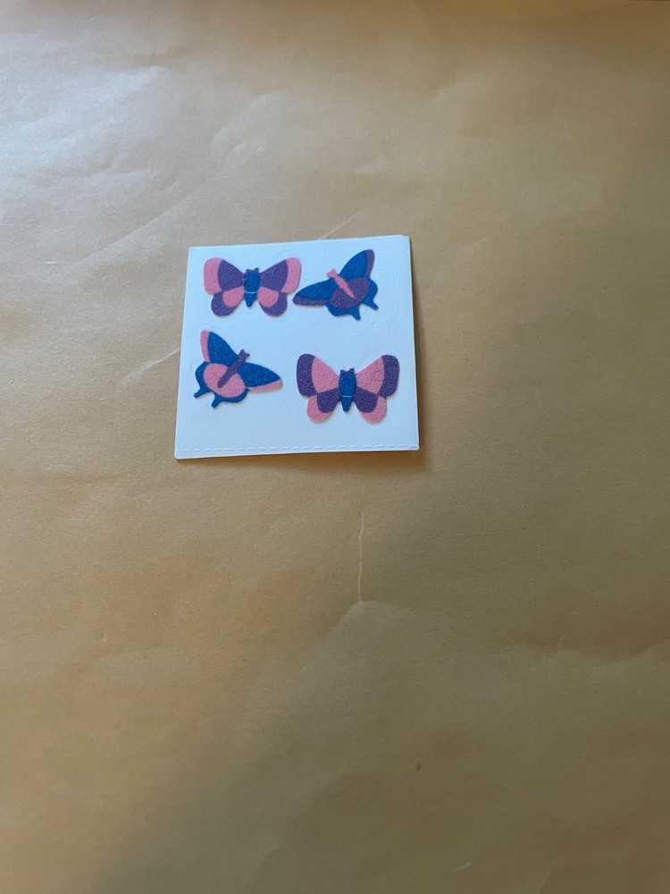 Vintage 1980s Great Seven Fuzzy Butterfly Stickers