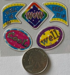 CHEER UP FOIL Stickers(11pc) Encouraging Phrases￼•Sport•Card Making•Teachers•WOW