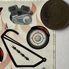 BUILD-A-MOTORCYCLE Stickers(7pc)Smile Maker•Bike Tires •Engine•Ride•Card Making•