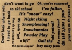 SNOW SKIING Words & Quotes Stickers(25pc)Approx.5″x 7″Scrapbook Mania•Wintertime