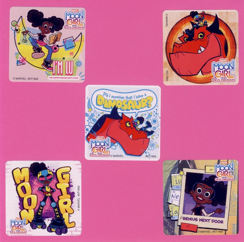 10 Moon Girl and Devil Dinosaur Large Stickers – Party Favors – Marvel