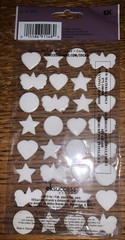 Sticko Puffy Peace Signs Rainbows Stars Hearts Wing Scrapbook Sticker Card Craft