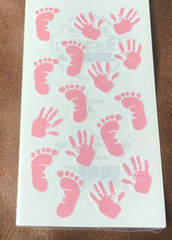 FRANCES MEYER STICKER SHEET ~ BABY GIRL HAND PRINTS FOOTPRINTS RETIRED *