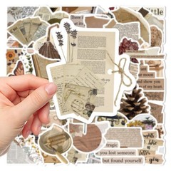 50pcs RETRO COTTAGECORE Vintage Stickers,Aesthetic Victotia Flowers Peacock,201