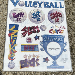 LARGE 4 X 6″ NRN STICKERS: VOLLEYBALL SPORTS BALLS TROPHY SPIKE BLOCK