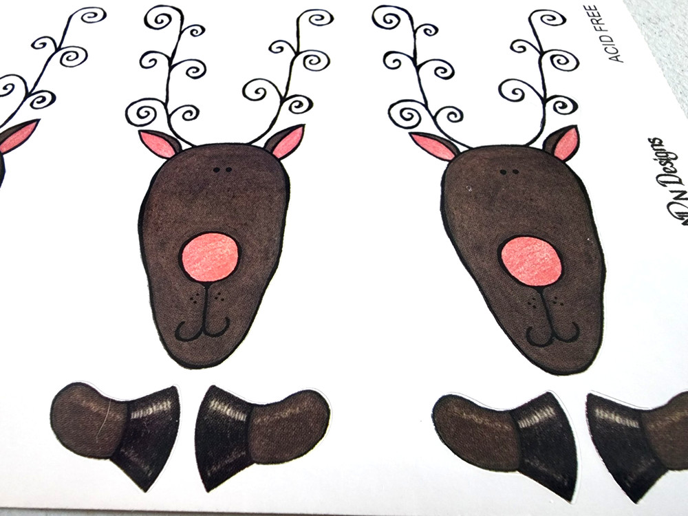 Vintage NRN Designs Christmas Reindeer Stickers 2000 Rare Holiday 12″ NOS