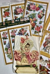 Vntg Mamelok Victorian Embossed Die Cut Lot Christmas Flowers Scrapbook Crafts