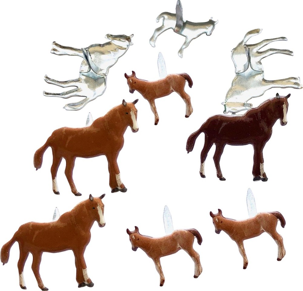 Eyelet Outlet Shape Brads 12/Pkg Horse